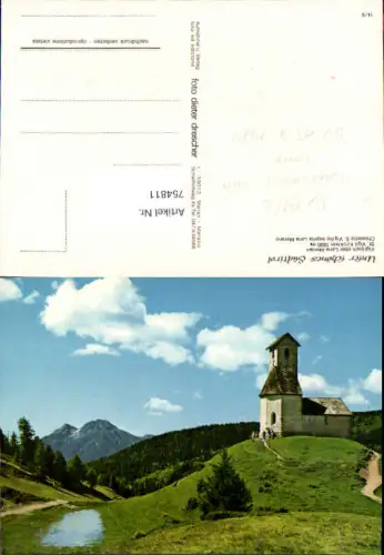 754811 Vigiljoch ober Lana-Meran St. Vigil Kirchlein Bez. Burggrafenamt Südtirol 1984