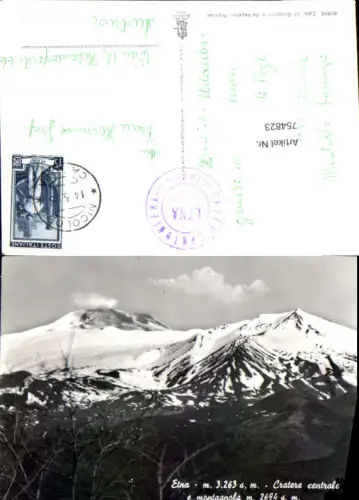 754823 Etna Cratere centrale e montagnola Metropolitan City of Catania Italy 1950