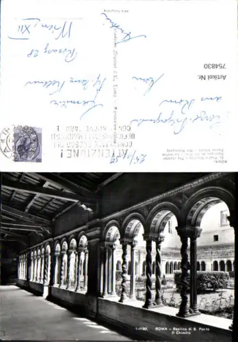 754830 Rom, Basilica di S. Paolo il Chiostro Metropolitanstadt Rom Italy 1959