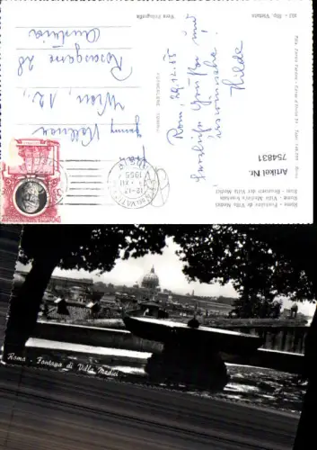 754831 Rom Brunnen der Villa Medici Prov. Rom 1955
