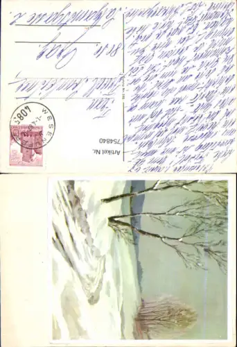 754840 Künstler AK Wesenufer Stempel