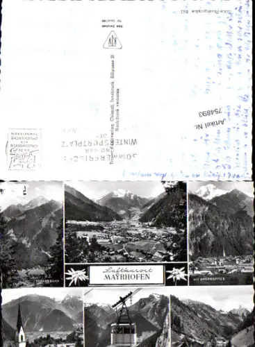754893 Mayrhofen Penkenbahn Ahornspitze Bez. Schwaz