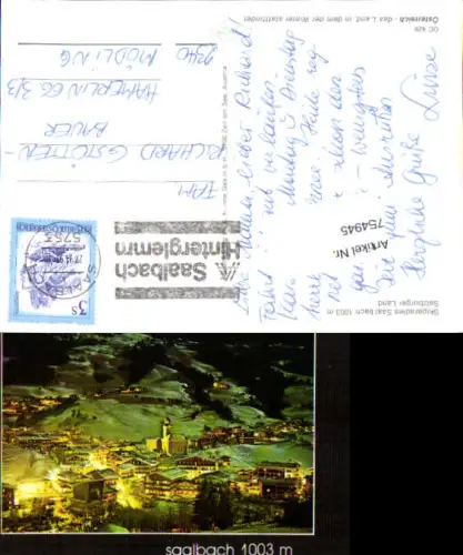754945 Saalbach-Hinterglemm Bez. Zell am See 1977