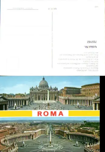 755162 Rom Vatikanstadt Petersplatz und Petersdom Vatikan Italy