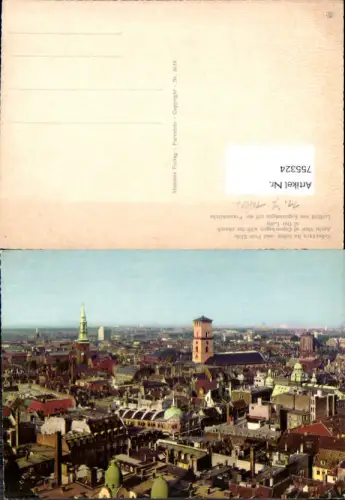 755324 Kopenhagen Luftbild mit der Frauenkirche Kommune Kopenhagen Denmark 1902