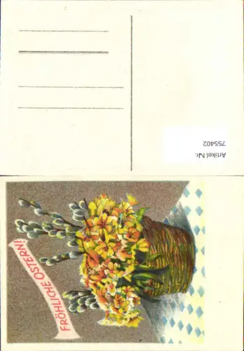 755402 Ostern Blumen Korb Palmkätzchen