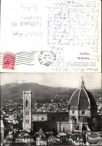755473 Florenz Cattedrale e Panorama Florenz Italy 1955