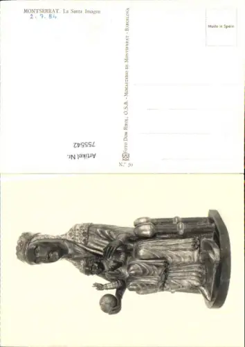 755542 Montserrat La Santa Imagen Province of Barcelona Spain 1954