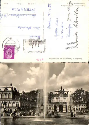 755564 Dresden Zwingerhof mit Wallpavillon Dresden 1962