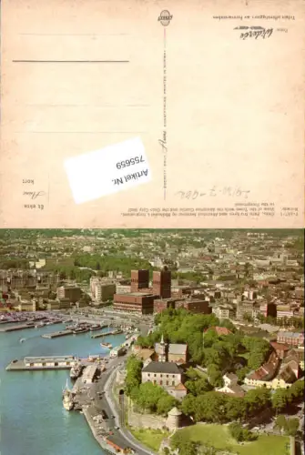 755659 Oslo Akershus festning og Rådhuset Oslo Norway