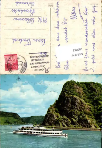 755855 Rüdesheim am Rhein Loreley Dampfer Schiff LK Rheingau-Taunus-Kreis