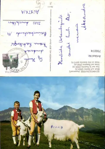 756074 Appenzell Säntis Kanton Appenzell Steinbock Switzerland 1976