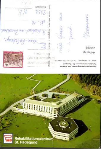 756083 Luftbild St. Radegund Rehabilitationszentrum Bez. Graz-Umgebung