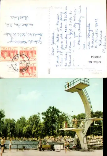 756104 Zawiercie Powiat zawierciański Poland Freibad Sprungturm 1968