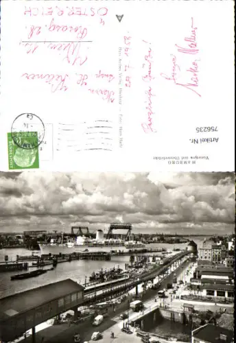 756235 Hamburg Vorhafen und Überseebrücke Bez. Hamburg-Mitte 1958