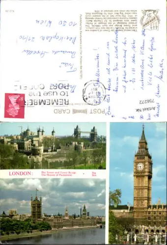 756272 London The Tower and Tower Bridge The Houses of Parliament Big Ben Greater London England 1977