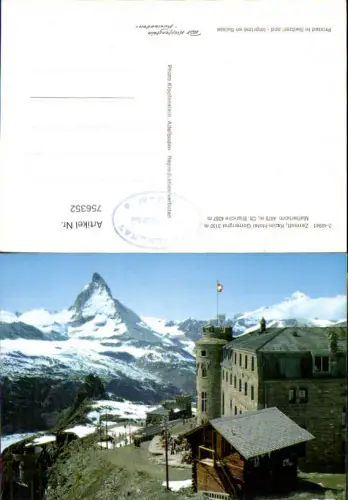 756352 Zermatt Gornergrat Matterhorn Bez. Visp Switzerland