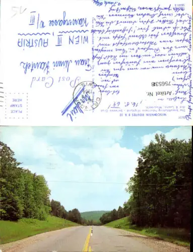 756538 Wisconsin Routes 8 e 32 Forest County USA 1964