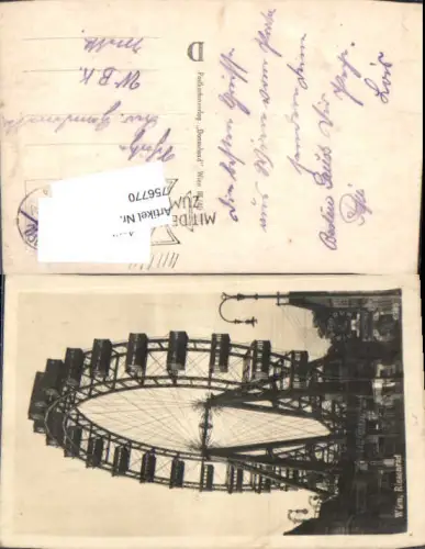 756770 Wien Leopoldstadt Riesenrad Wien Prater Feldpost Wk2 Melk