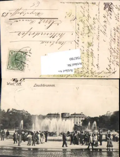 756780 Wien Leuchtbrunnen Bez. Landstraße 1909