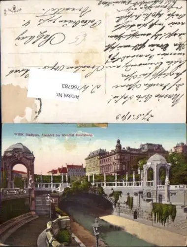 756783 Wien Stadtpark Wienfluss-Einwölbung Wien 1913