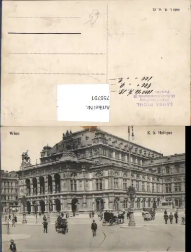 756791 Wien K. k. Hofoper Wien