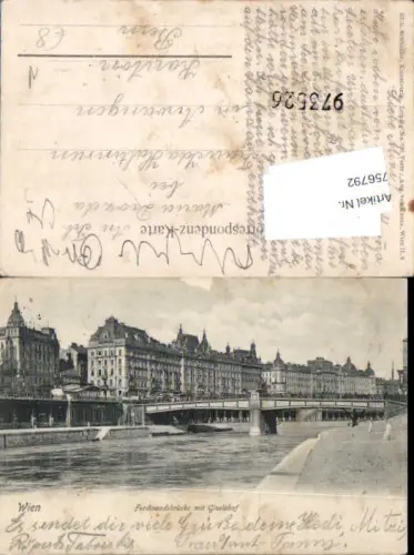 756792 Wien Ferdinandsbrücke mit Giselahof Wien Brücke