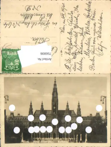 756806 Wien Rathaus SELTENE AK