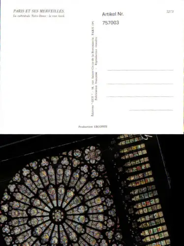 757003 Paris, Cathédrale Notre-Dame, la rose nord 4e arrondissement Paris France