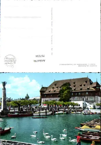 757234 Konstanz am Bodensee Konzil u. Gondelhafen mit Zeppelindenkmal LK Konstanz