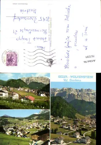 757291 Wolkenstein in Gröden Val Gardena Provinz Bozen Italy 1972