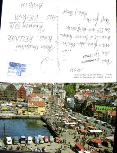 757524 Bergen, En travel dag på torget Hordaland Norway 1988