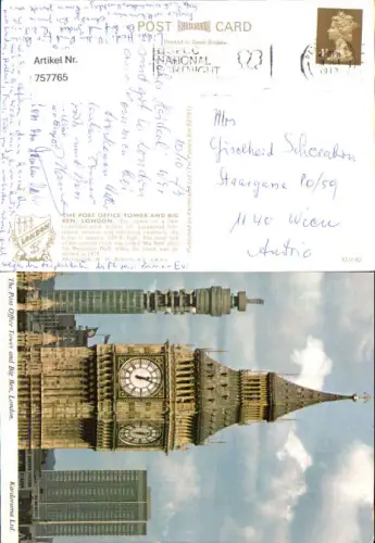 757765 London, Post Office Tower and Big Ben Greater London United Kingdom 1973