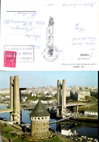758036 Brest Le pont de Recouvrance et la tour Tanguy Dép. Finistère France 1976