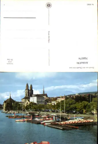 758074 Zürich von der Quaibrücke aus Bez. Zürich Switzerland