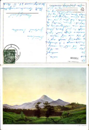 758098 Künster AK C.D. Friedrich Riesengebirge Hirschberg Poland Schlesien Harrachov