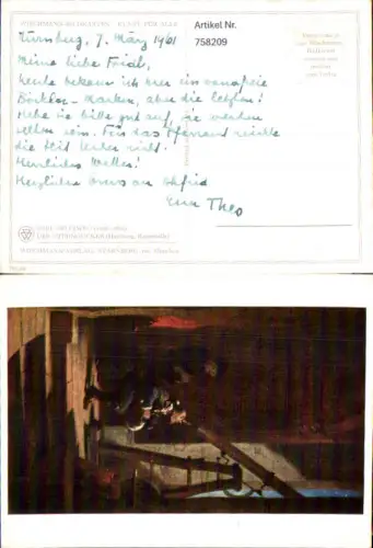 758209 Carl Spitzweg Wiechmann AK Der Sterngucker Nürnberg 1961