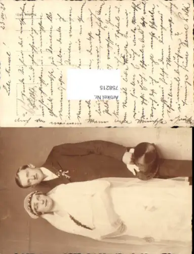 758215 Foto-AK Hochzeit Paar Hochzeitspaar Braut Bräutigam