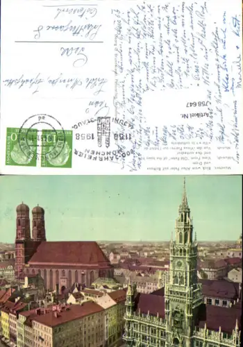 758647 München Blick vom Alten Peter auf Rathaus und Dom München 1958