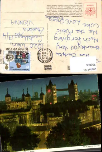 758665 London Tower of London Tower Bridge London United Kingdom 1981