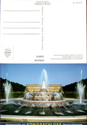 758916 Wasserspiele am Königsschloss Herrenchiemsee LK Rosenheim