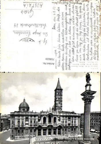 759020 Rom Chiesa di S. Maria Maggiore Metropolitan City of Rome Italy 1952