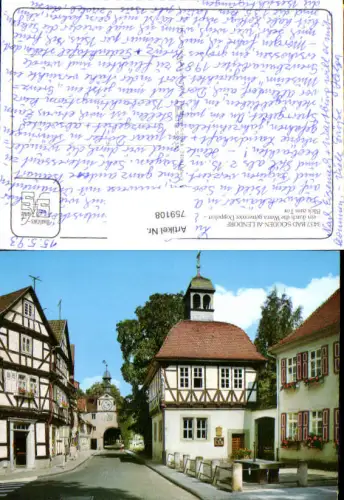 759108 Bad Sooden-Allendorf Fachwerkhäuser an der Werra Blick zum Tor LK Werra-Meißner 1993