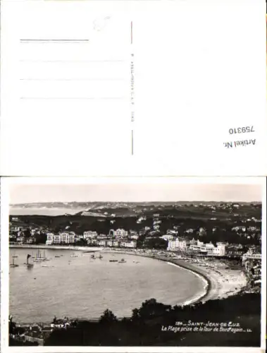 759310 Saint-Jean de Luz La Plage prise de la Tour de Bordagain Arr. Bayonne France