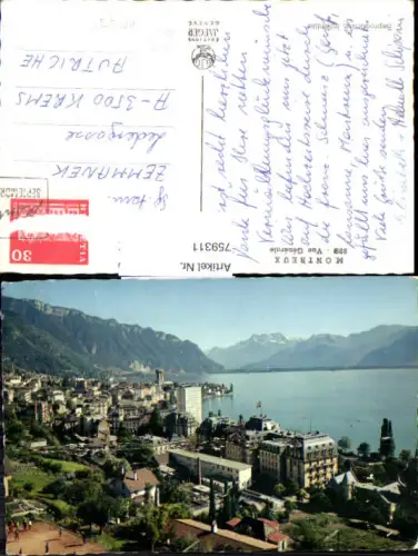 759311 Montreux Vue Générale District de la Riviera-Pays-d'Enhaut Switzerland