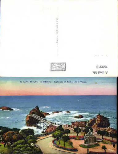 759318 Biarritz La Côte Basque Esplanade et Rocher de la Vierge Arrondissement Bayonne France