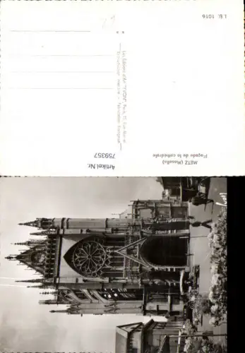 759357 Metz Façade de la cathédrale Dép. Moselle France 1954