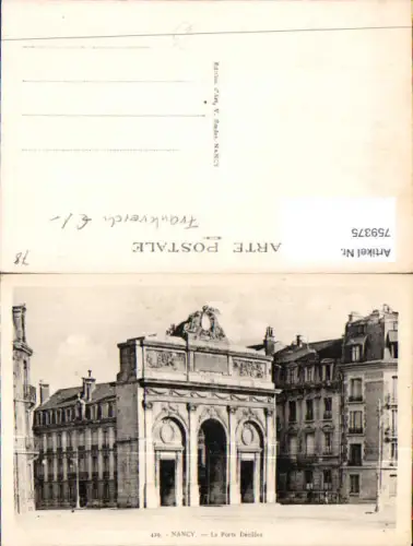 759375 Nancy La Porte Désilles Dép. Meurthe-et-Moselle France