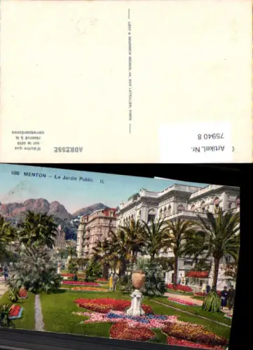 759408 Menton Le Jardin Public Arrondissement Nice France