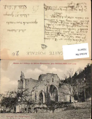 759419 Bouilland, Ruines de l'Abbaye de Sainte-Marguerite Dép. Côte-d'Or France